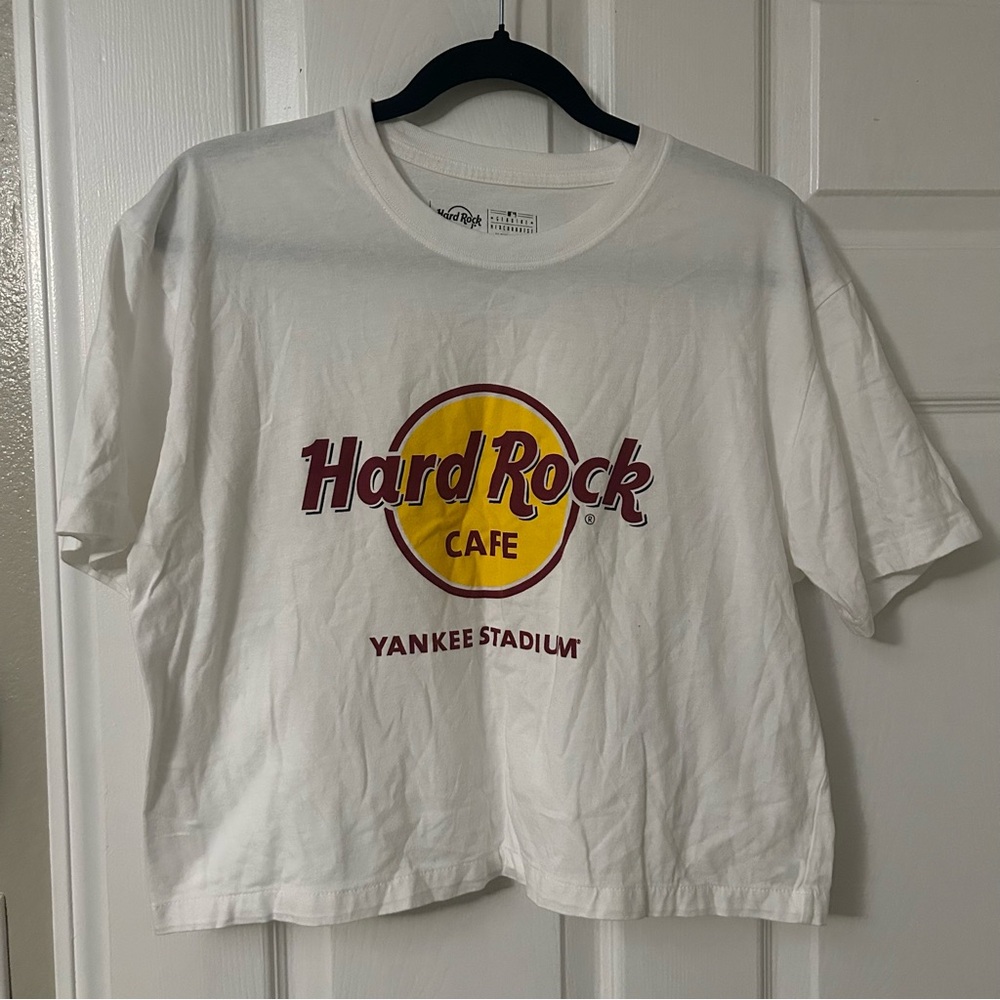 Hard Rock Cafe Yankee Stadium White Crop Tee